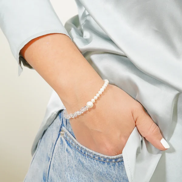 Baltų pelų apyrankė vestuvėms