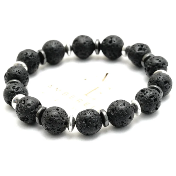 Vyriška lavos akmens apyrankė