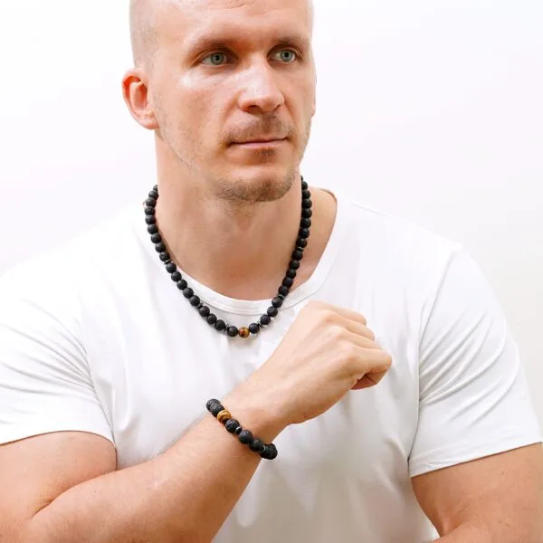 Vyriškas lavos akmens komplektas