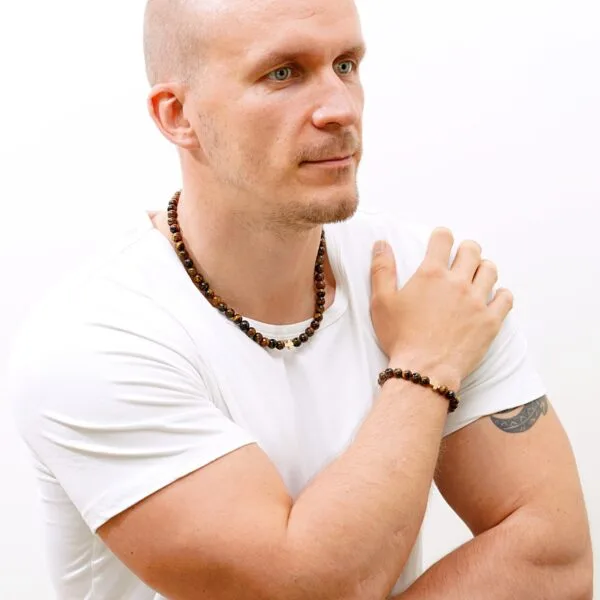 Vyriškas komplektas iš tigro akies