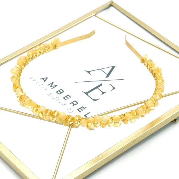 Plaukų lankelis su natūraliu Baltijos gintaru