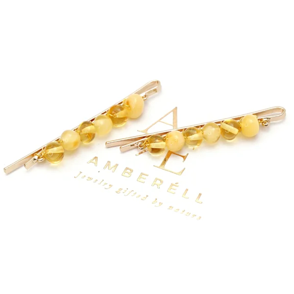 Alternative view of Plaukų segtukas su gintaru „Nora”