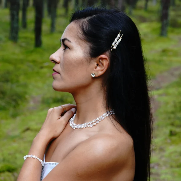 Plaukų segtukas su natūraliais perlais