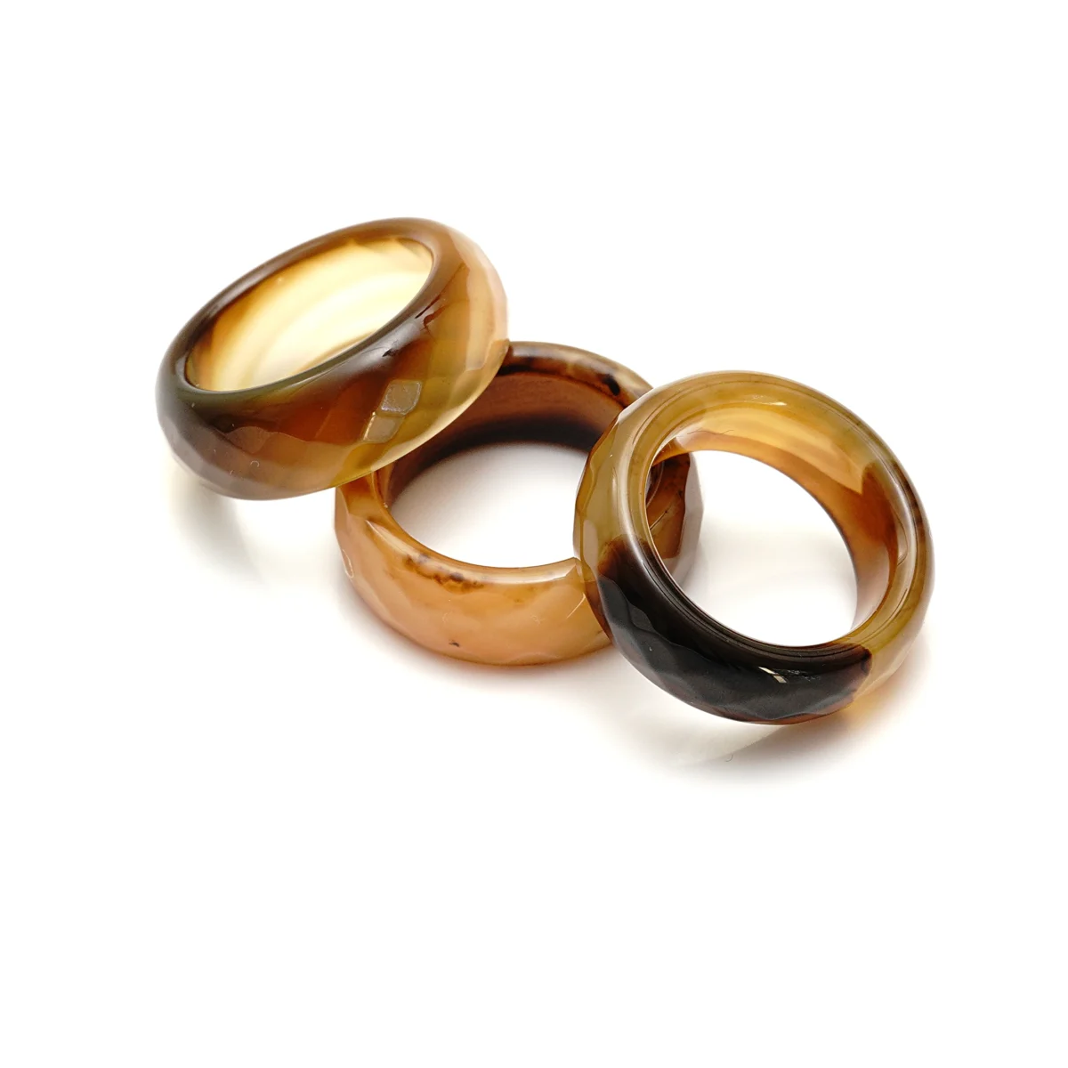 Facetuotas agato žiedas „Espresso agate” - Image 3