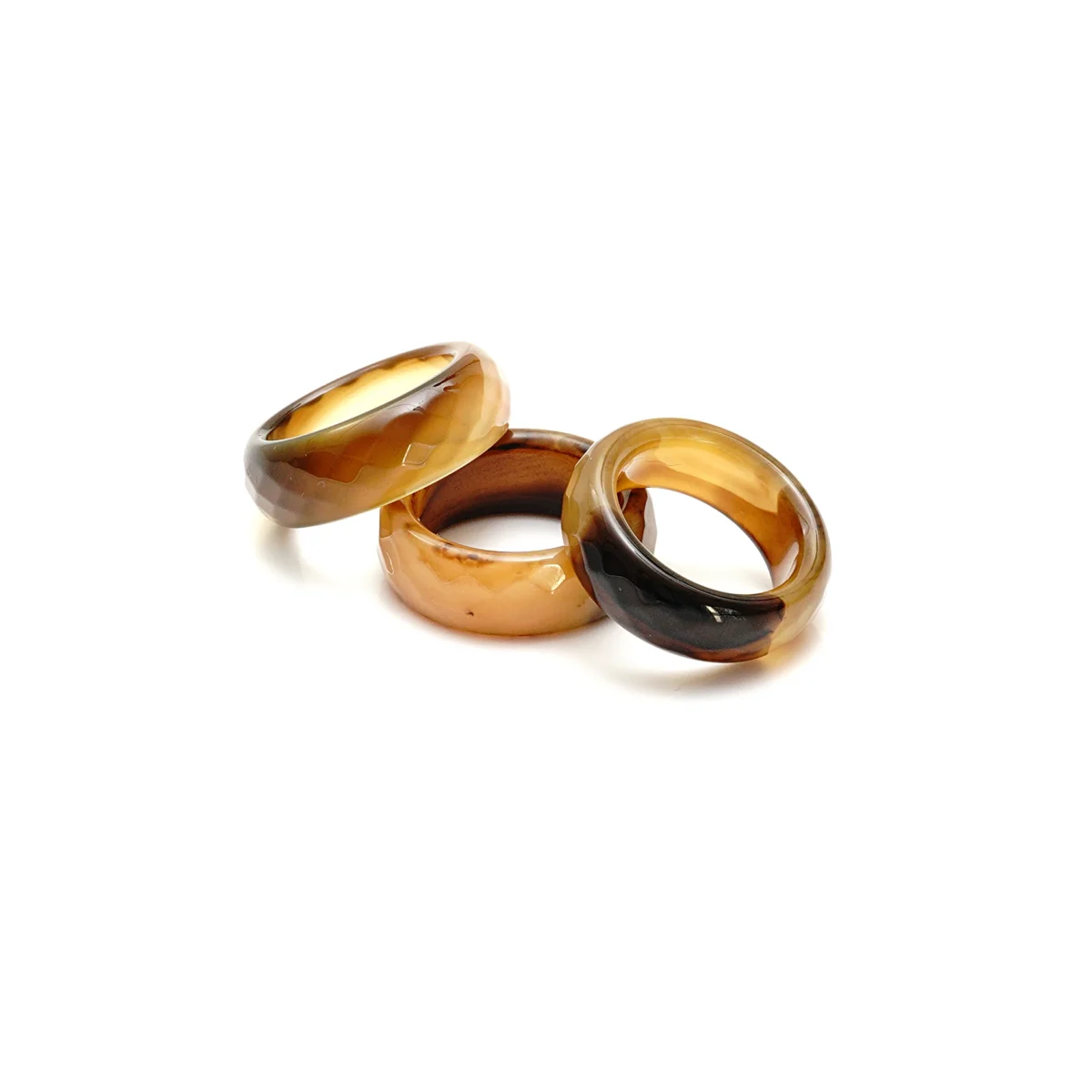 Facetuotas agato žiedas „Espresso agate” - Image 4