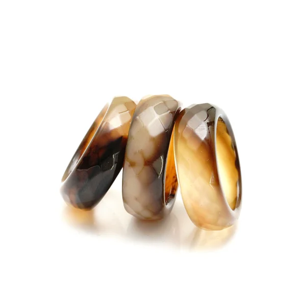 Alternative view of Facetuotas agato žiedas „Espresso agate”