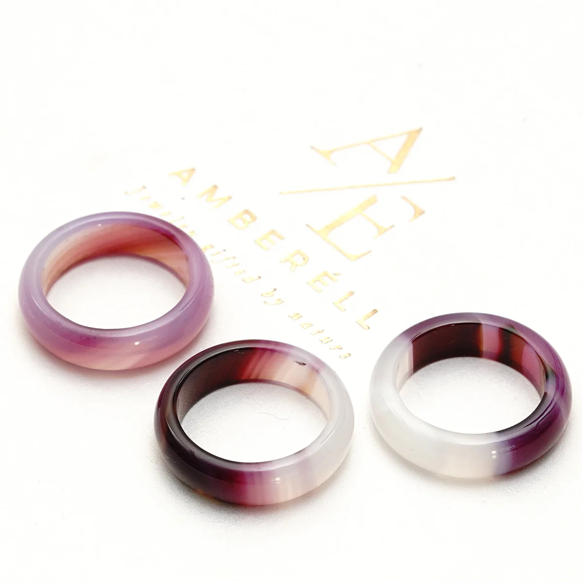 Rausvo agato žiedas „Rose agate” - Image 5