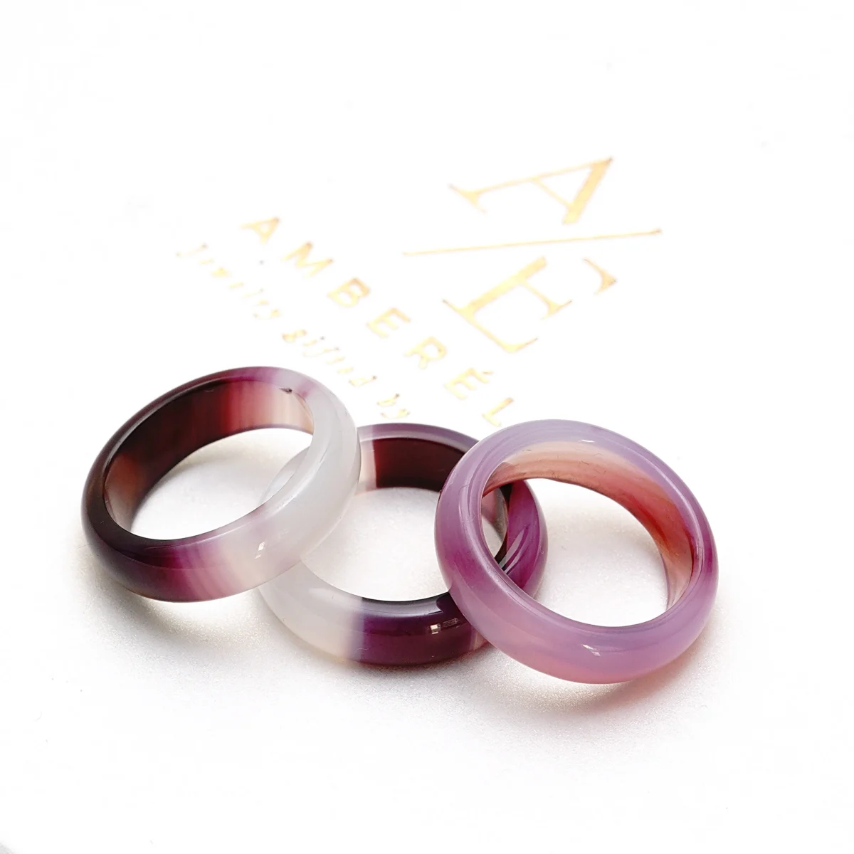 Rausvo agato žiedas „Rose agate” - Image 3