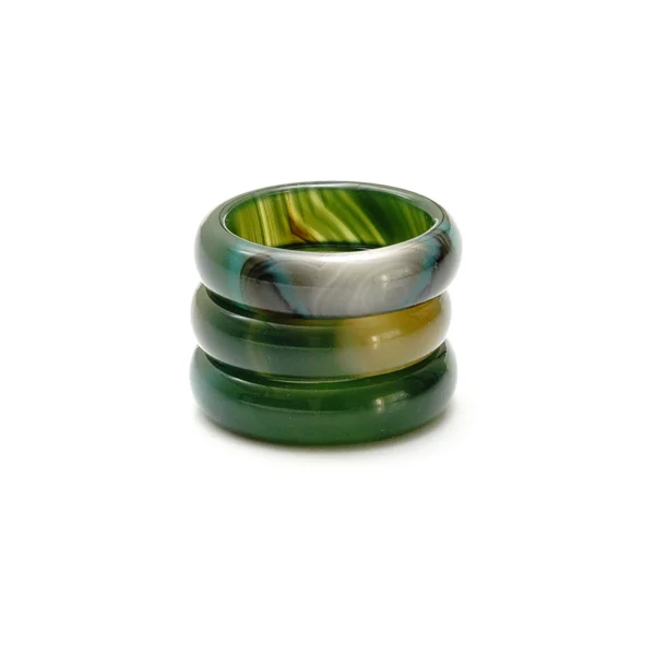 Alternative view of Žalio agato žiedas „Nature agate”