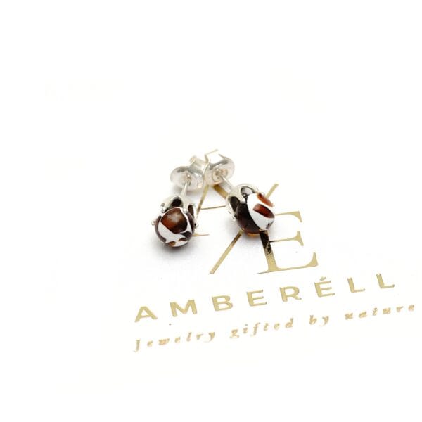 Natūralaus Baltijos gintaro mozaikos auskarai