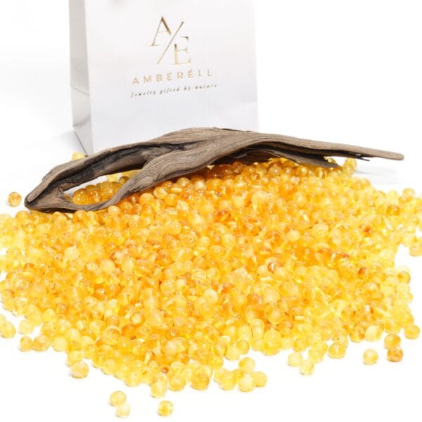 Alternative view of Gintaro karoliukai vėrimui „Rūko geltona”